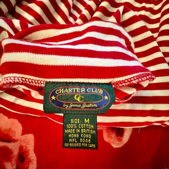 Vintage Charter Club by Jane Justin Red White Striped Turtleneck Long Sleeve - Picture 7 of 7